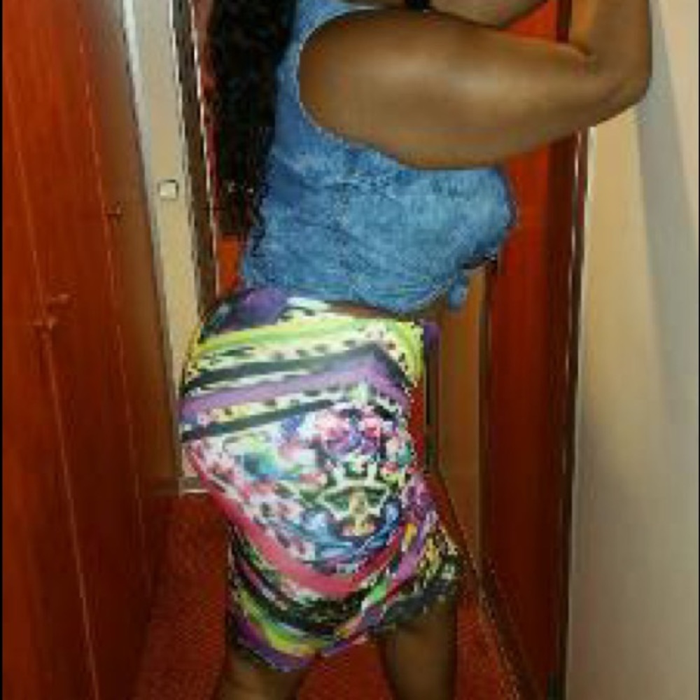 Multi colored pencil skirt